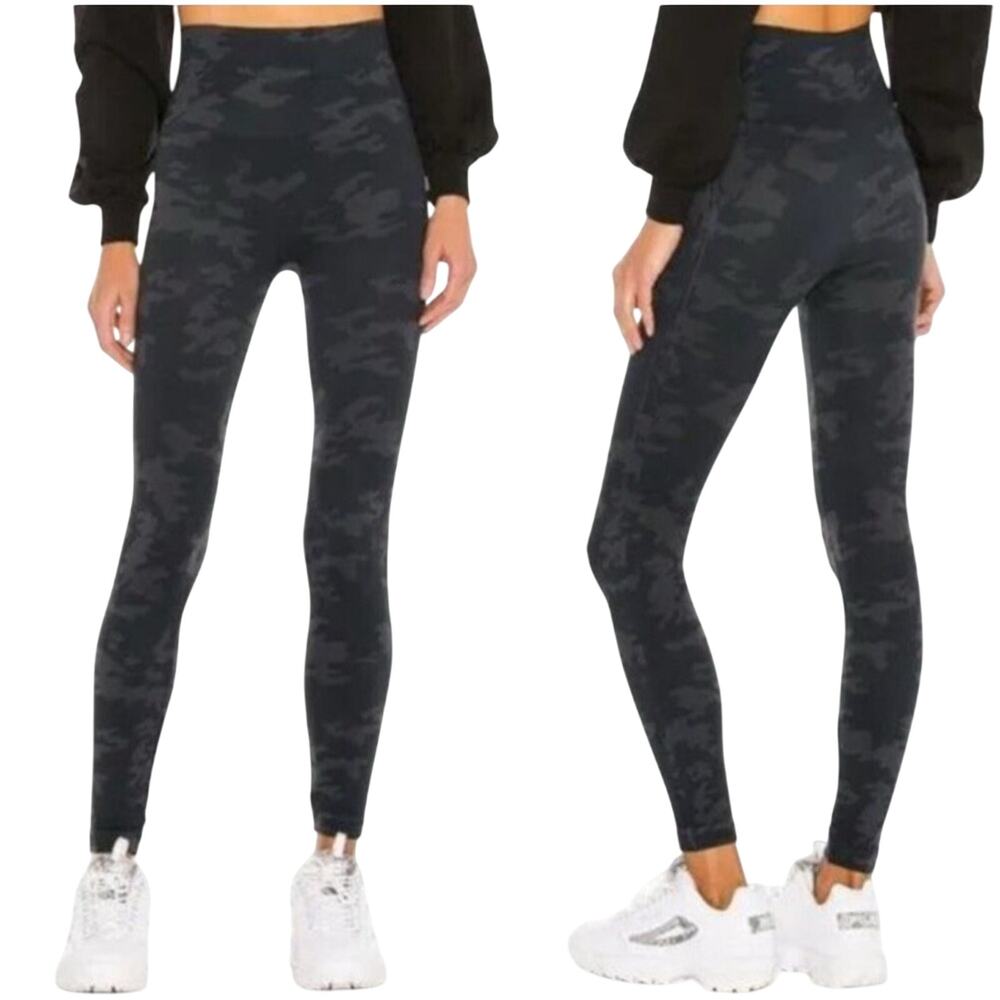 SPANX Women's Look At Me Now Slimming Shapewear Leggings Black Camo Size Small